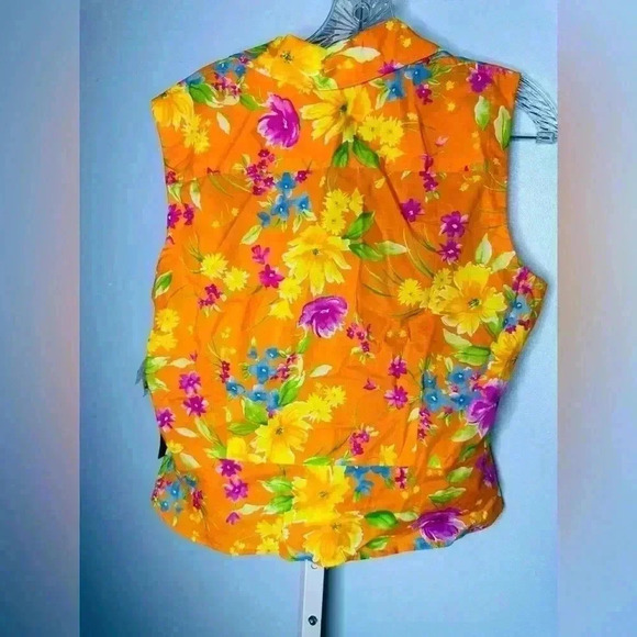 NWT Jones New York Women's Orange Floral Tie-Up Top & Skirt 2 piece set Size 10 - Picture 11 of 11